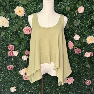 Olive Green Flowy Oversized Tank Top